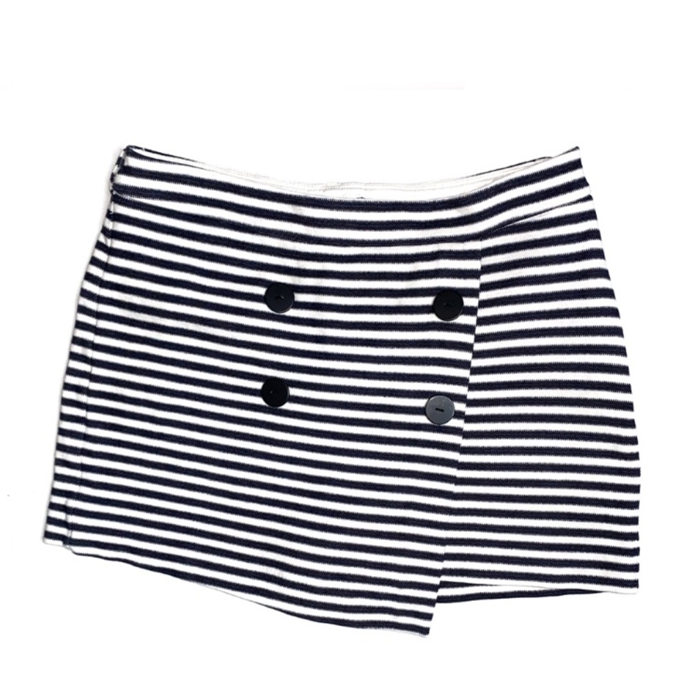 Express nautical stripe asymmetrical skort